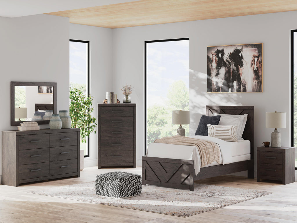 Prendonea Twin Panel Bed in Charcoal, alternate view 11