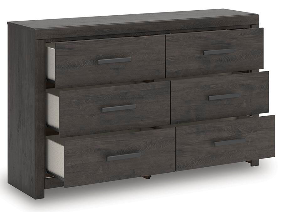 Prendonea Dresser in Charcoal, open view