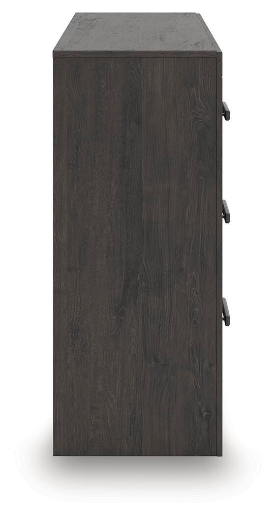 Prendonea Dresser in Charcoal, side view