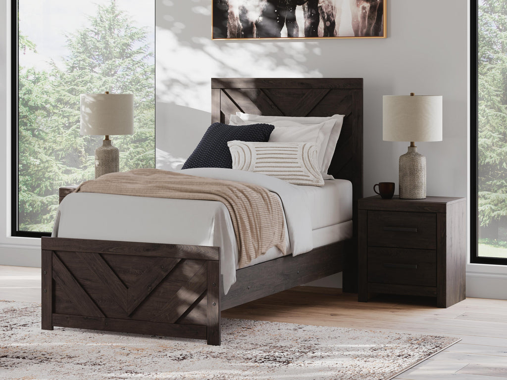 Prendonea Twin Panel Bed in Charcoal, alternate view 2