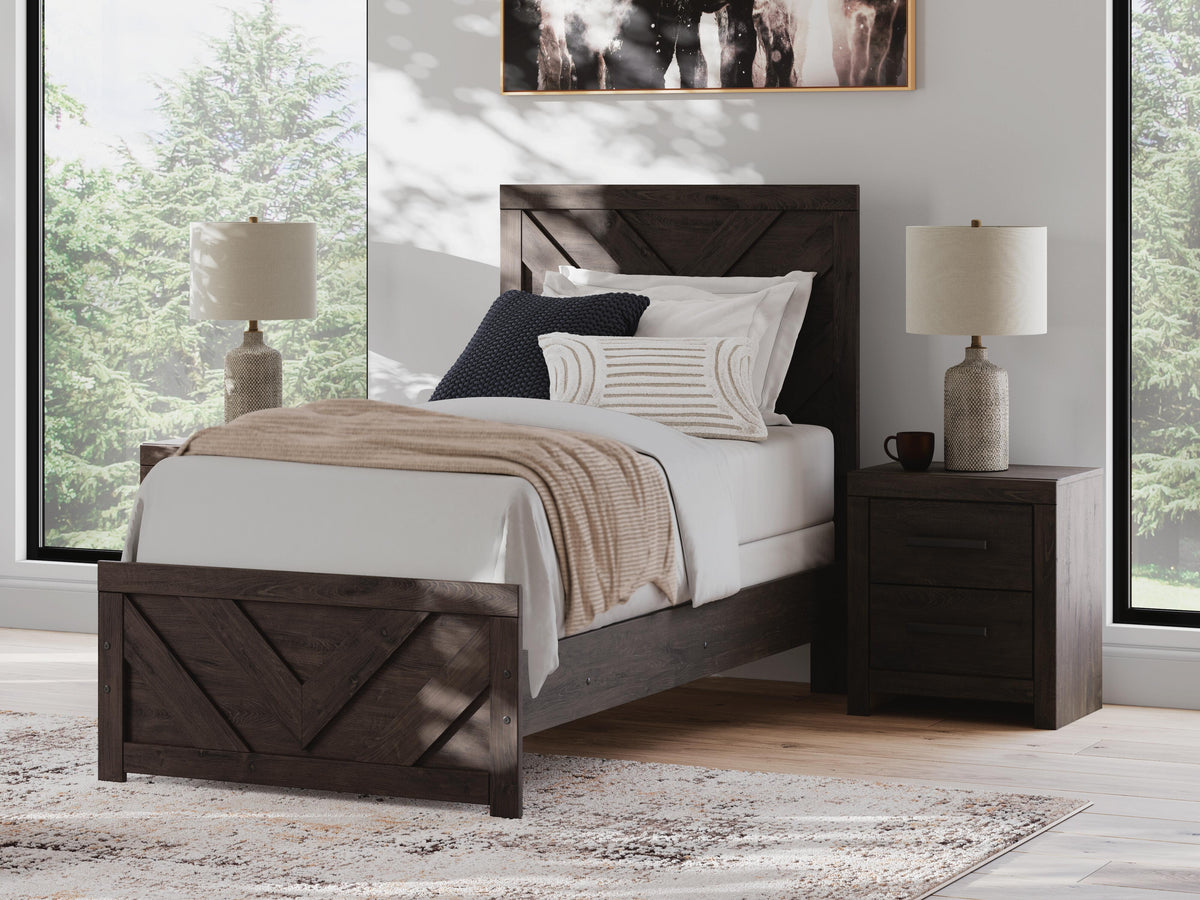 Prendonea Twin Panel Bed in Charcoal, alternate view 2