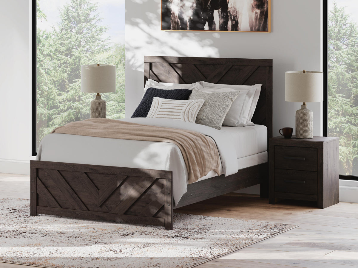 Prendonea Full Panel Bed in Charcoal, alternate view 2