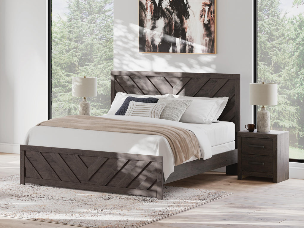 Prendonea King Panel Bed in Charcoal, alternate view 2