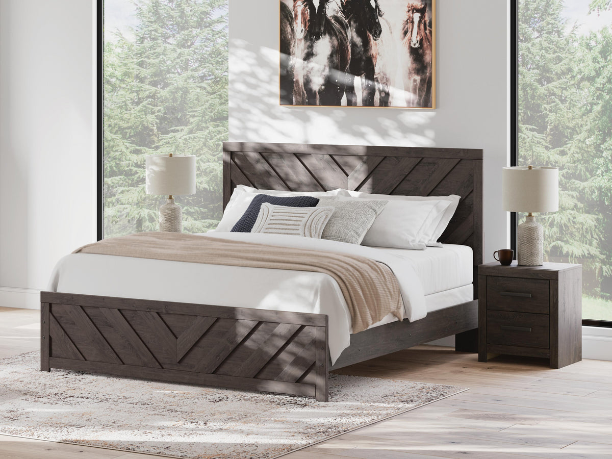 Prendonea King Panel Bed in Charcoal, alternate view 2