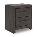 Prendonea Nightstand in Charcoal, angle view