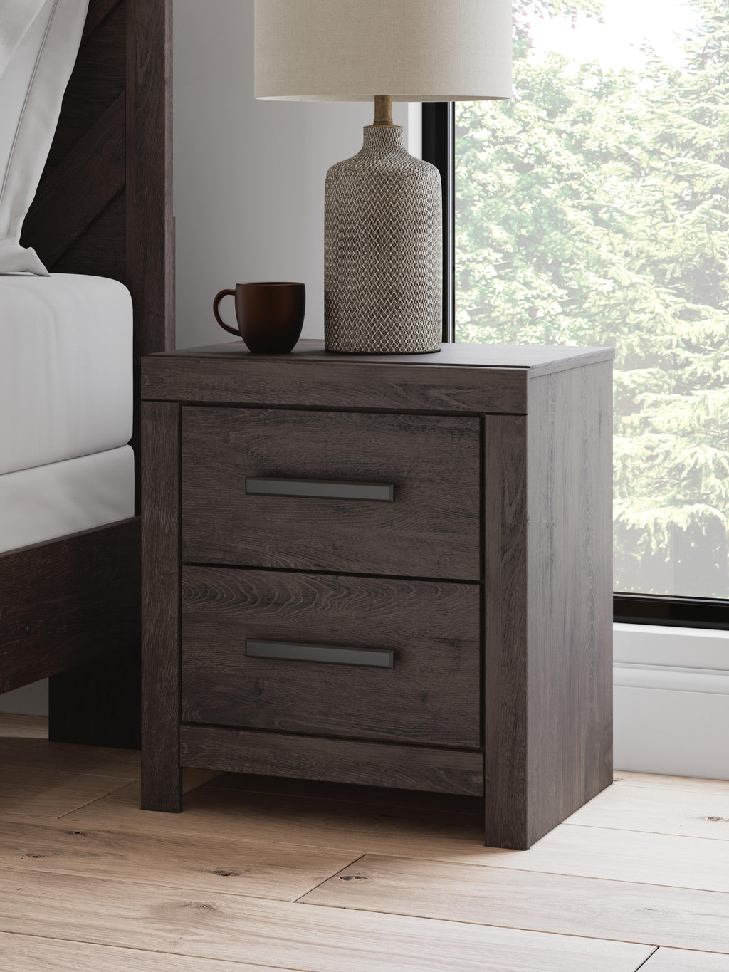 Prendonea Nightstand in Charcoal, alternate view 3
