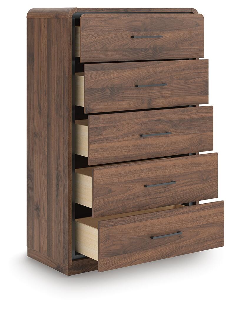 Fortlorn Chest of Drawers in Walnut Brown, open view