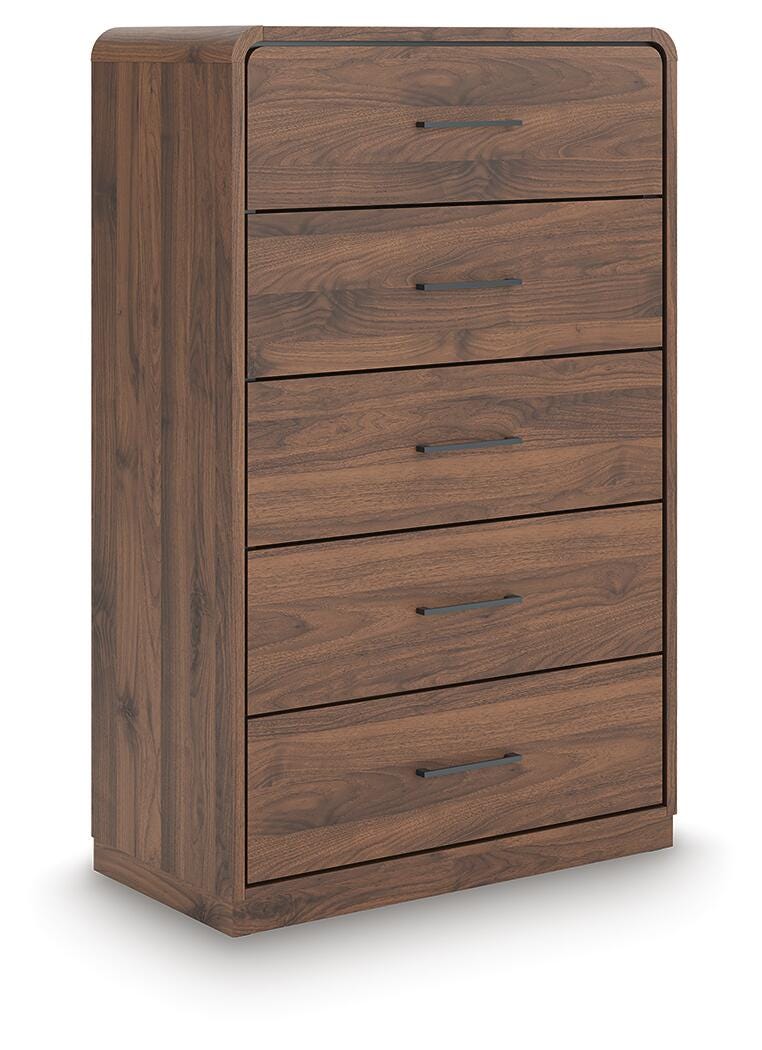 Fortlorn Chest of Drawers in Walnut Brown, angle view