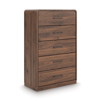 Fortlorn Chest of Drawers in Walnut Brown, angle view