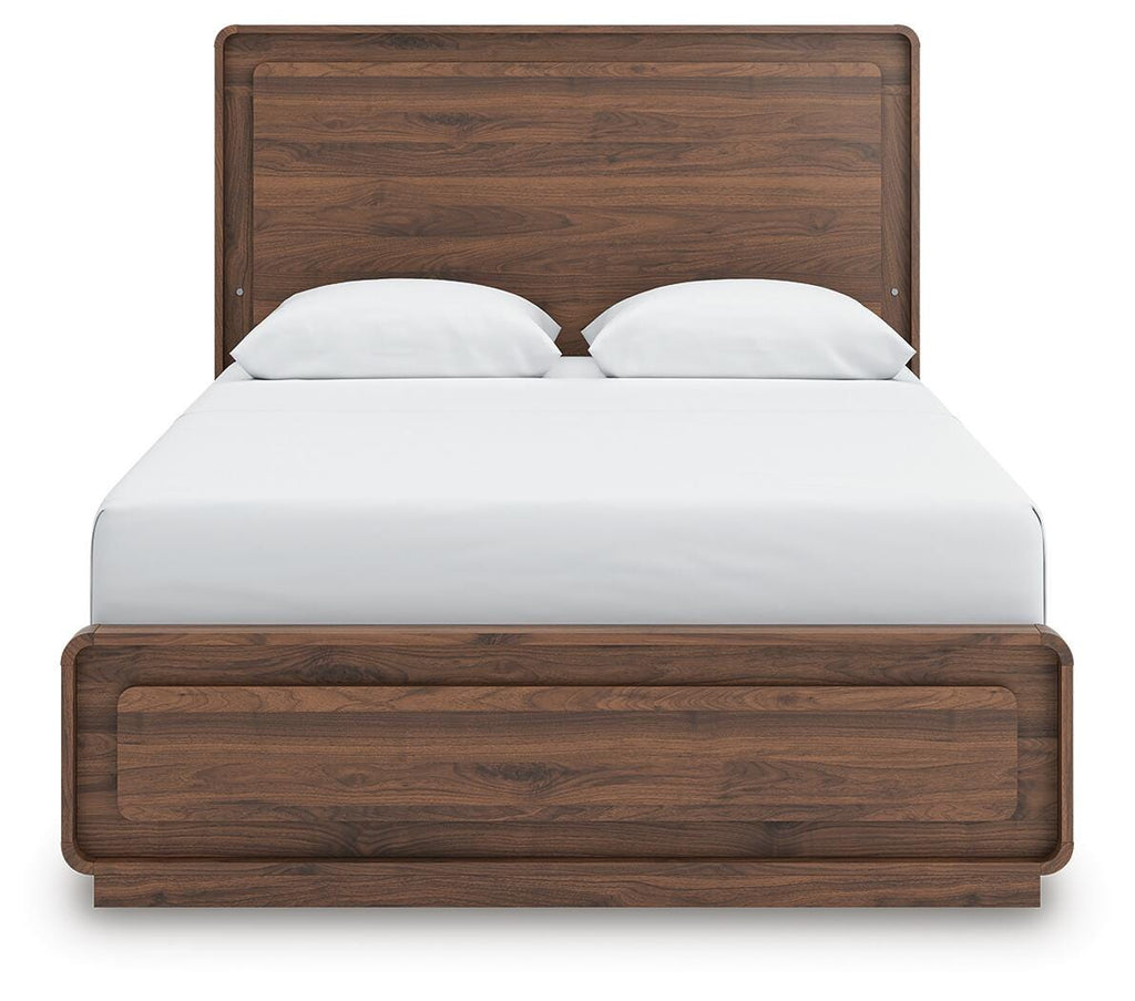Fortlorn Queen Panel Bed in Walnut Brown, front view
