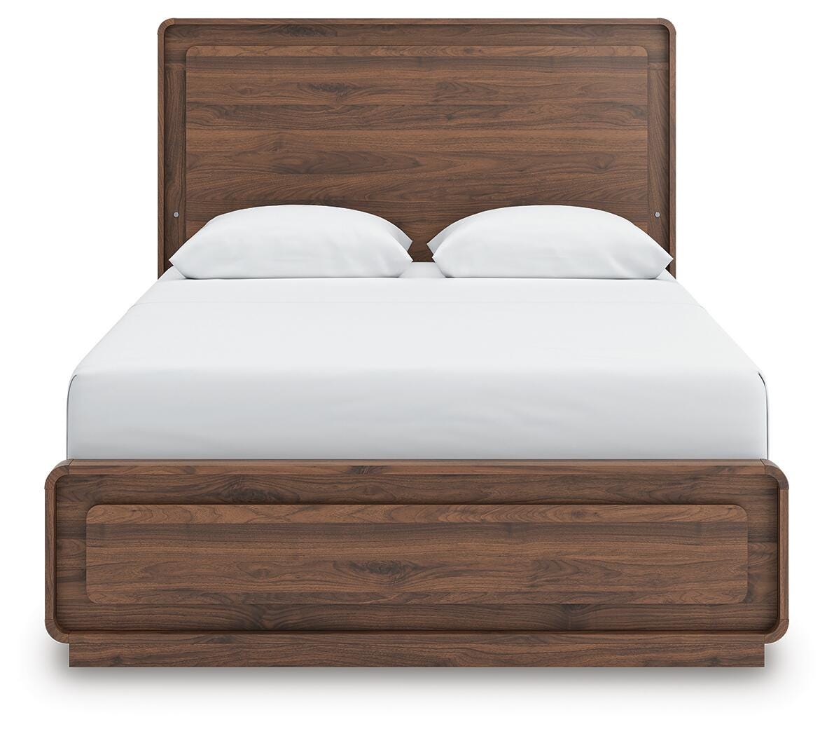 Fortlorn Queen Panel Bed in Walnut Brown, front view