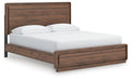 Fortlorn California King Panel Bed in Walnut Brown, angle view
