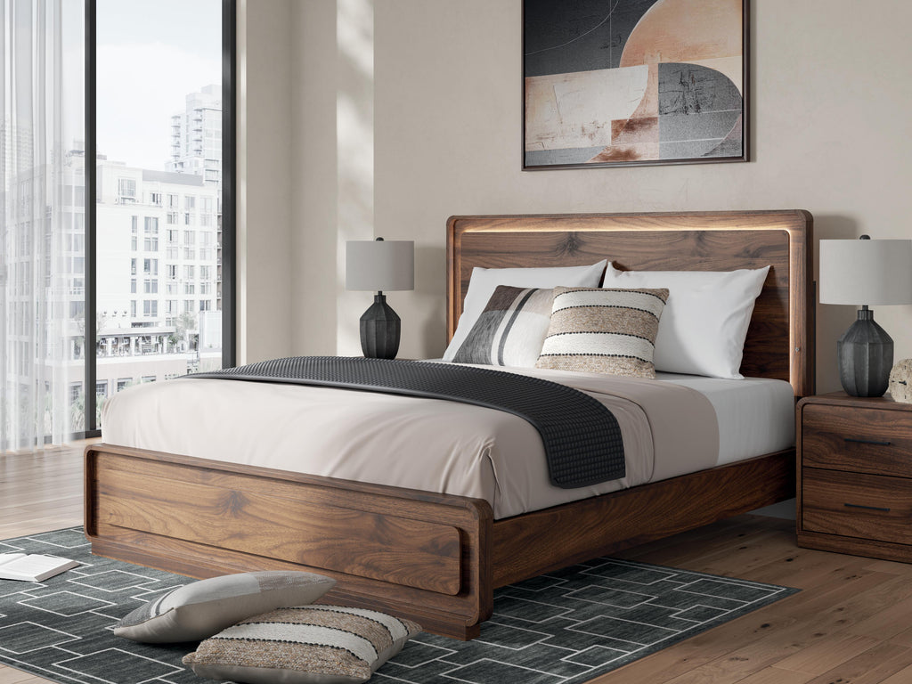 Fortlorn California King Panel Bed in Walnut Brown, alternate view 2