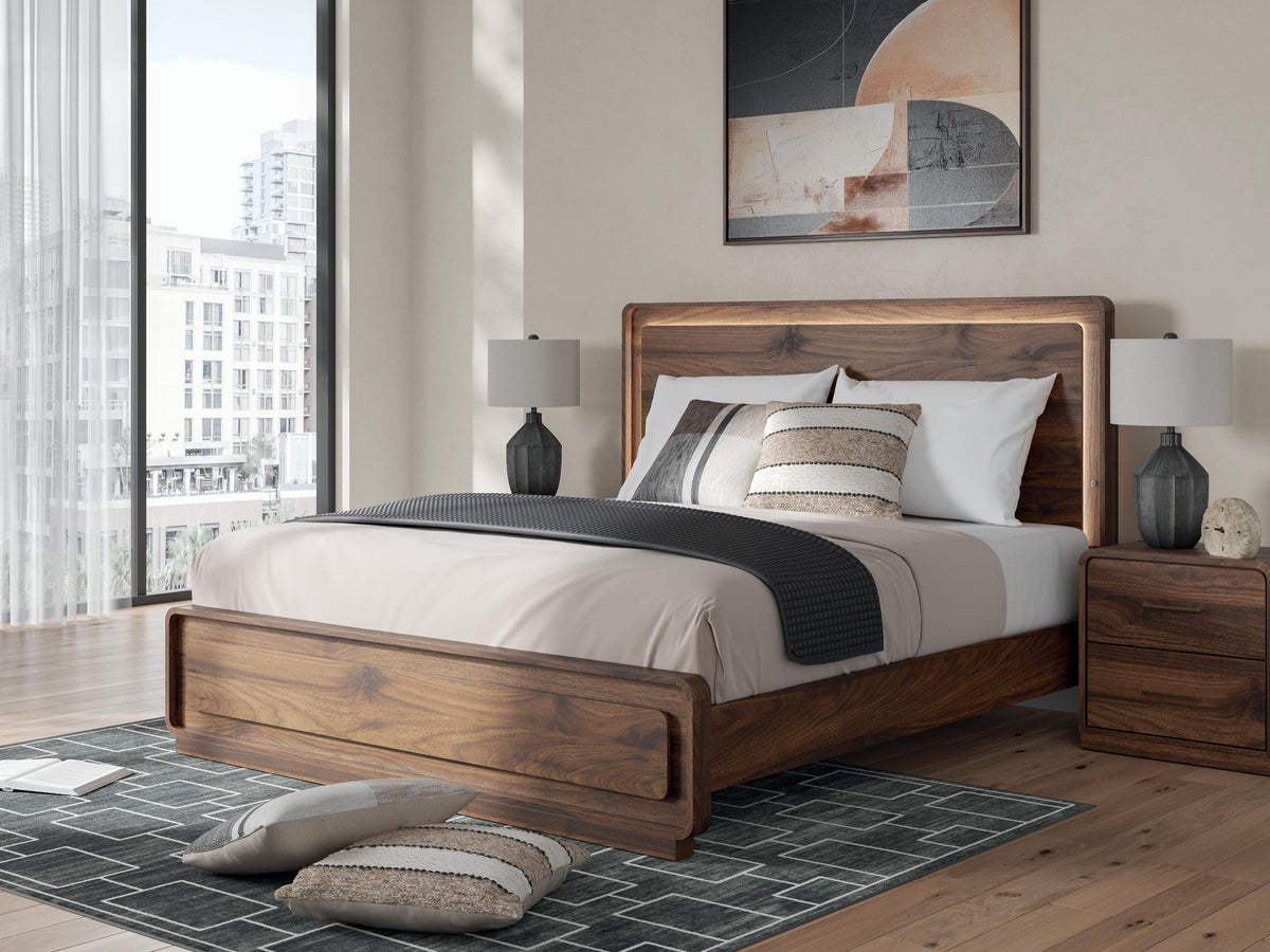 Fortlorn King Panel Bed in Walnut Brown, alternate view 2
