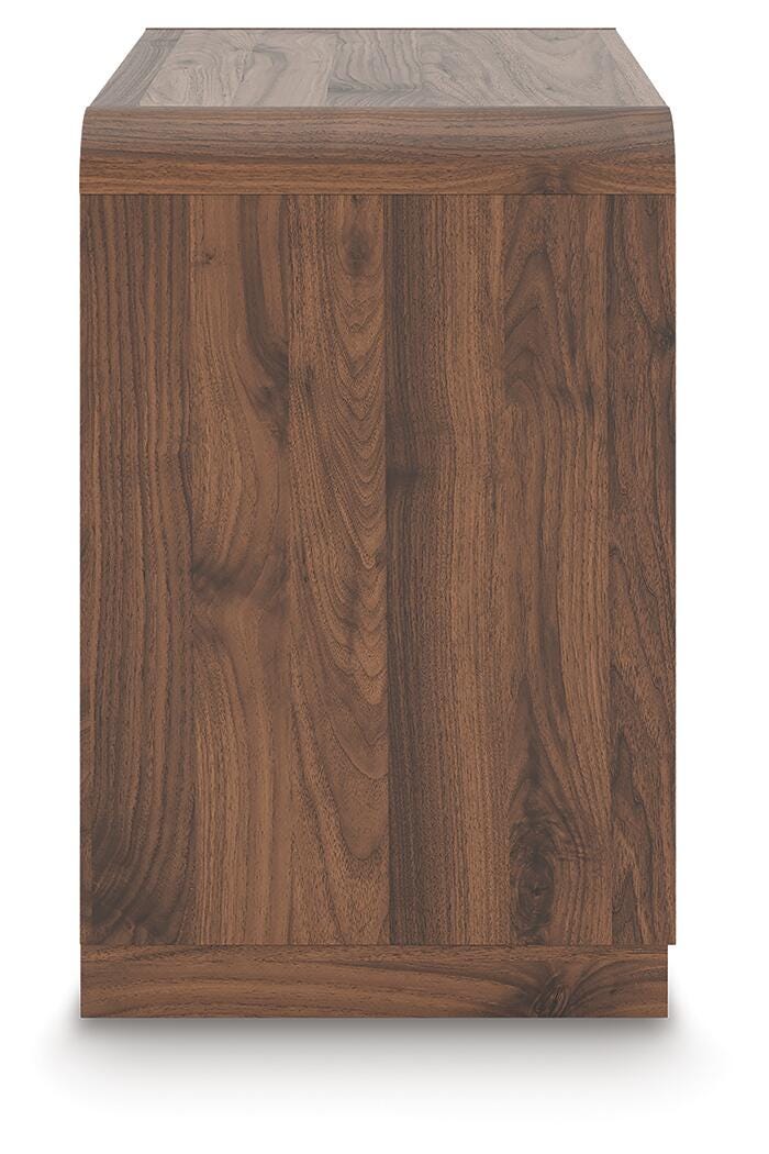 Fortlorn Nightstand in Walnut Brown, side view