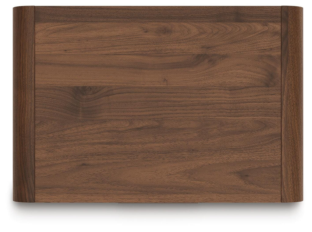 Fortlorn Nightstand in Walnut Brown, top view