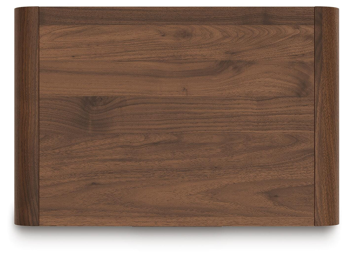 Fortlorn Nightstand in Walnut Brown, top view