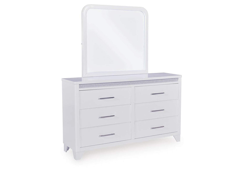 Jarlee Queen Upholstered Panel Bed angled view
