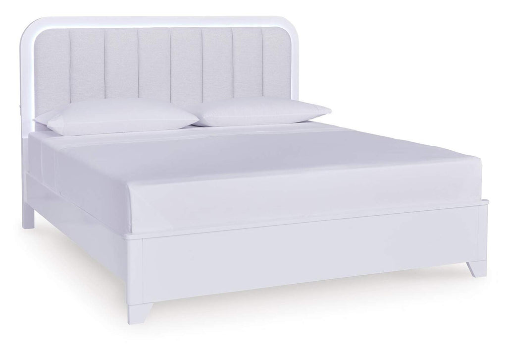 Jarlee California King Upholstered Panel Bed angled view
