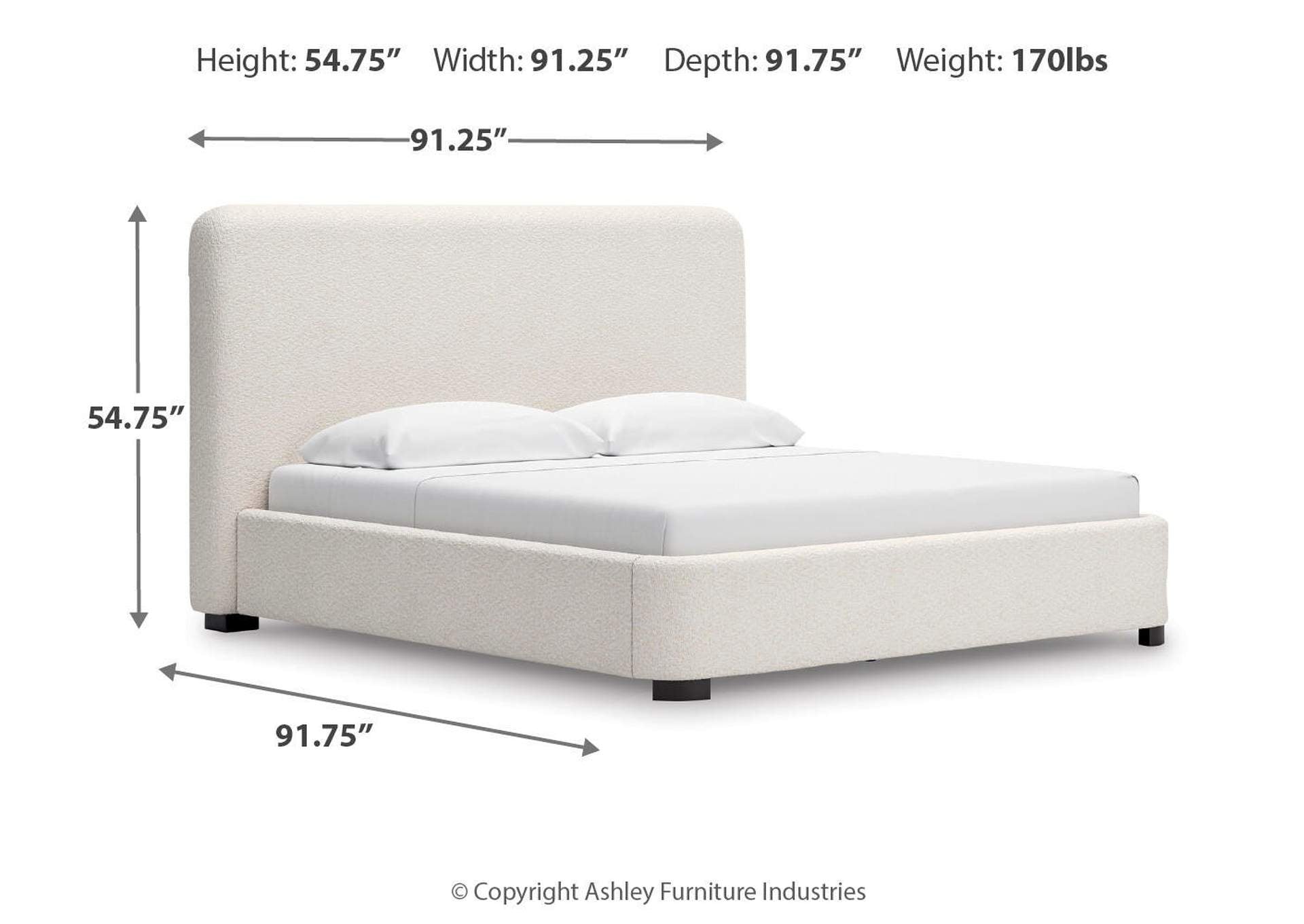 Brintstreet King Upholstered Bed dimensions