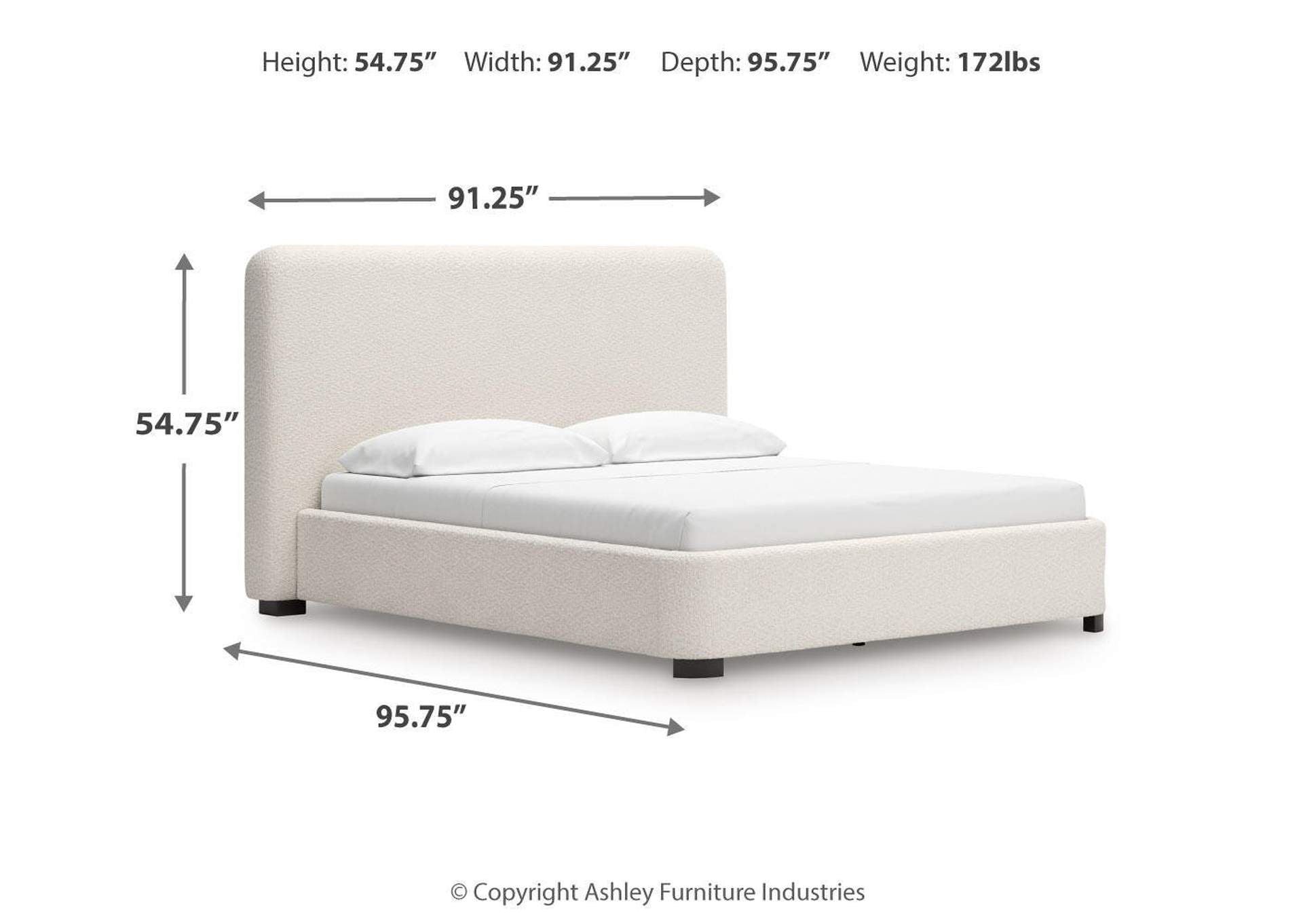 Brintstreet California King Upholstered Bed dimensions
