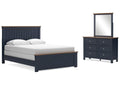Landocken Queen Panel Bed with Mirrored Dresser