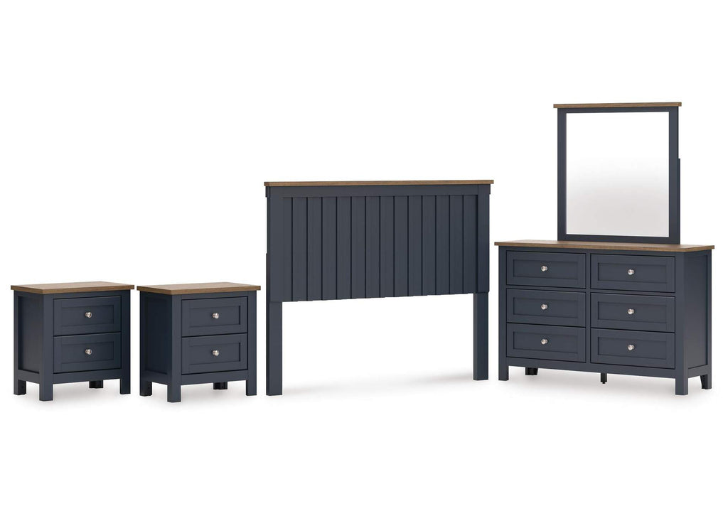 Landocken Queen Panel Headboard, Dresser, Mirror and 2 Nightstands