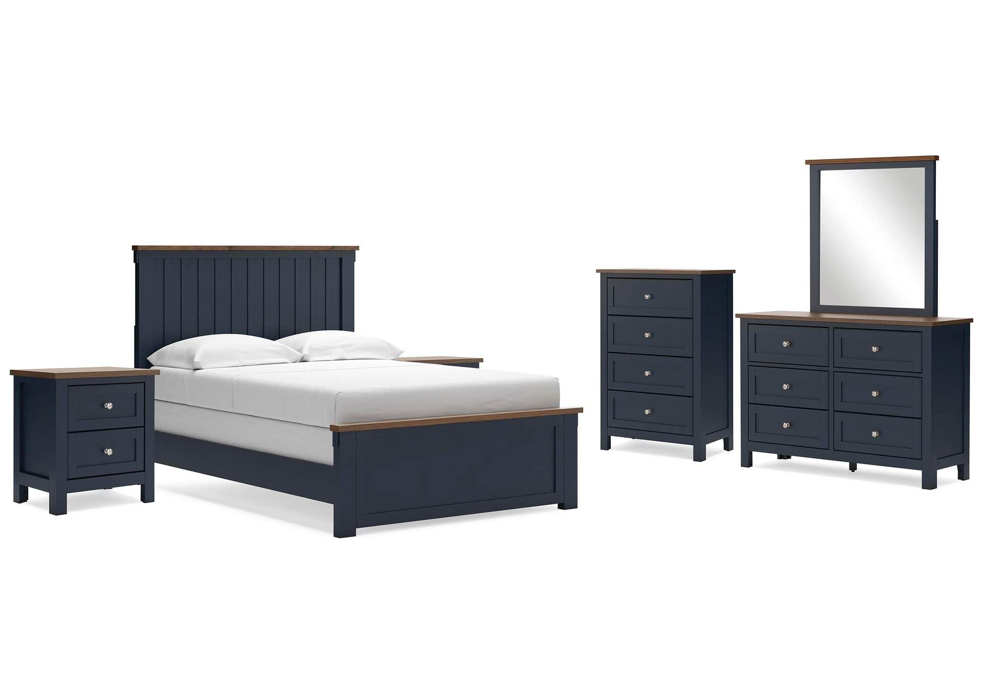 Landocken Full Panel Bed, Dresser, Mirror, Chest and 2 Nightstands