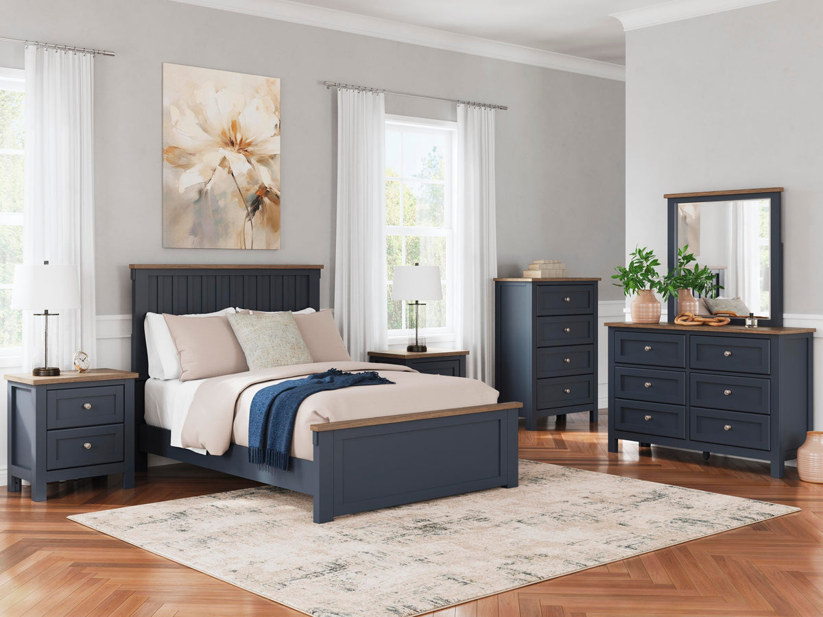Landocken Nightstand in Brown/Blue, alternate view 12