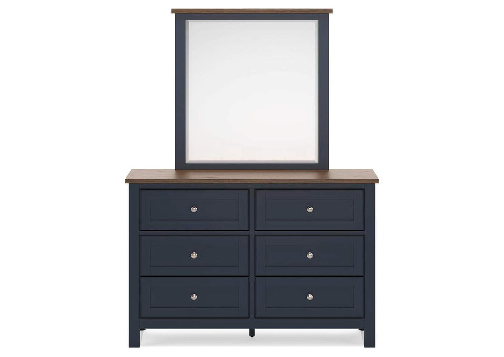Landocken Twin Panel Headboard, Dresser, Mirror and 2 Nightstands front view