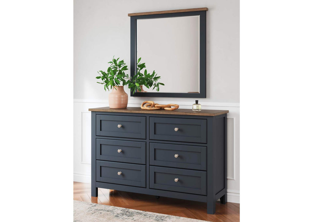 Landocken Full Panel Headboard, Dresser, Mirror and 2 Nightstands