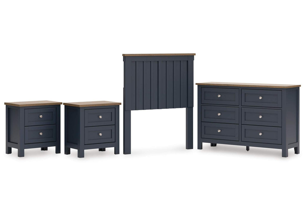 Landocken Twin Panel Headboard, Dresser and 2 Nightstands