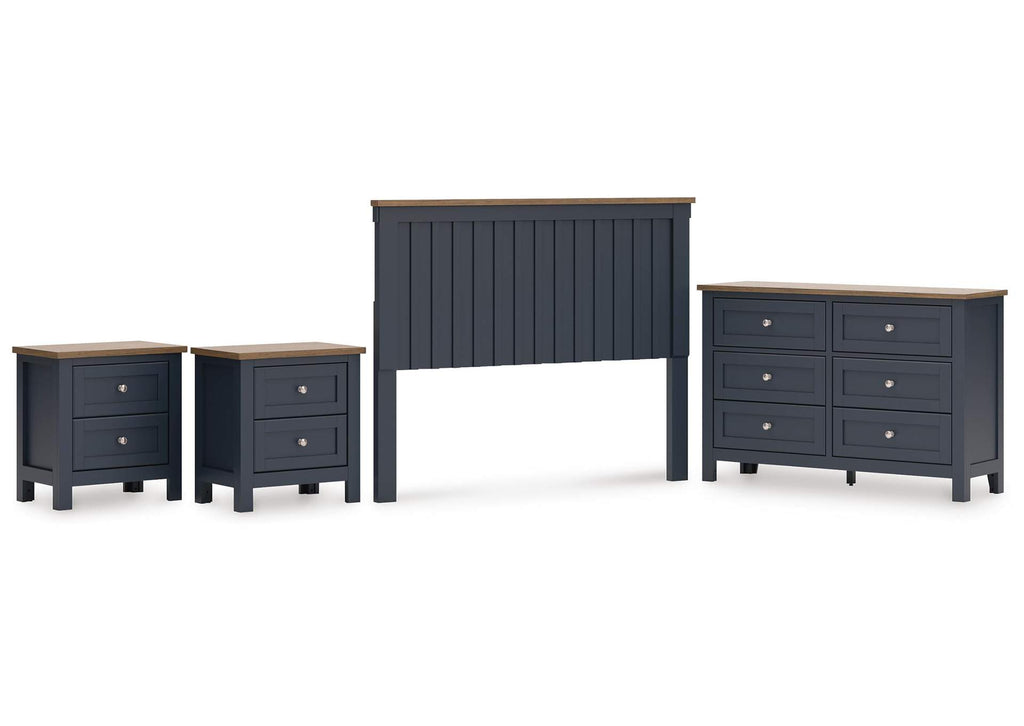 Landocken Queen Panel Headboard, Dresser and 2 Nightstands