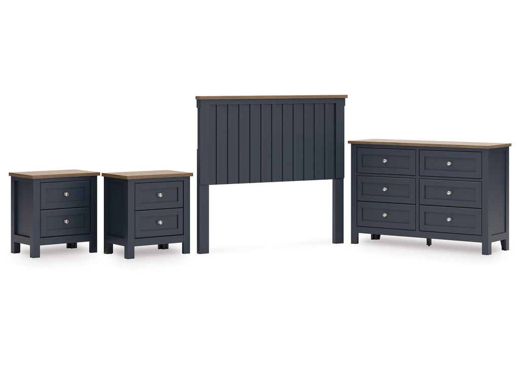 Landocken Full Panel Headboard, Dresser and 2 Nightstands