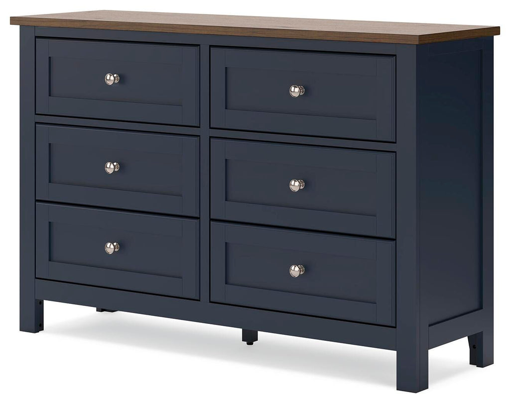 Landocken Dresser in Brown/Blue, angle view