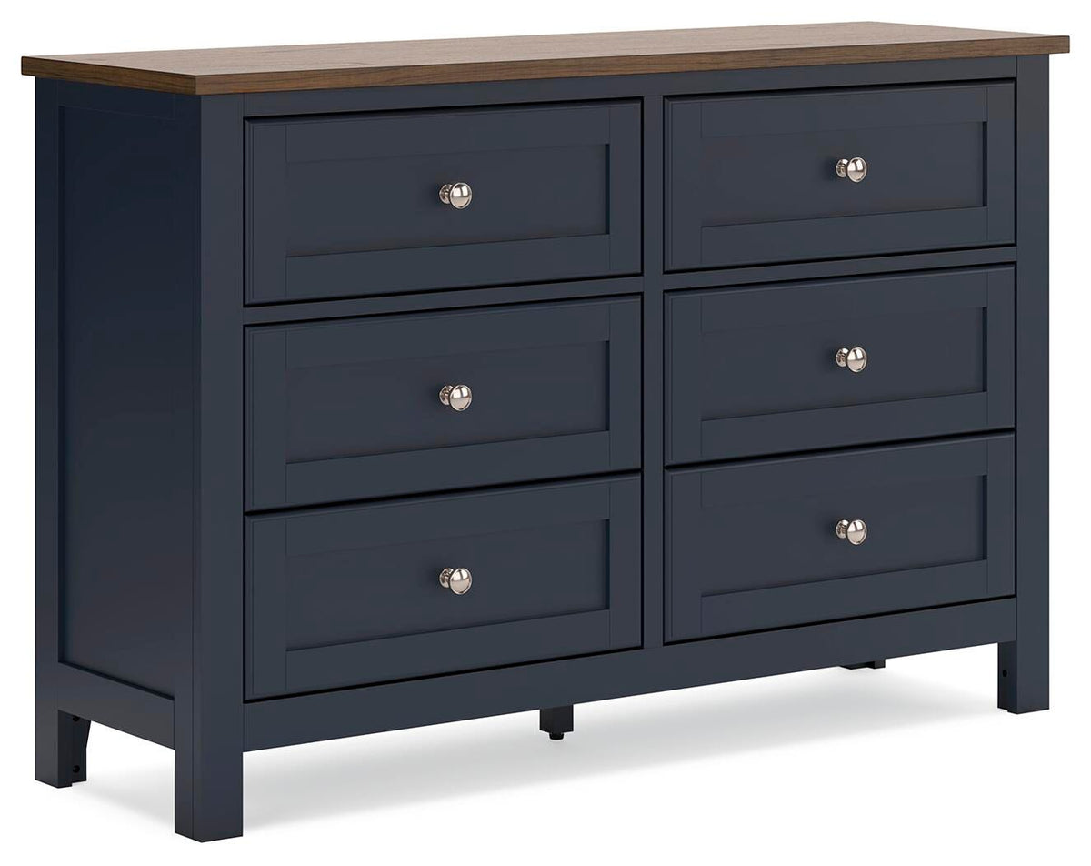 Landocken Dresser in Brown/Blue, angle view