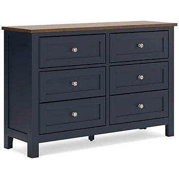 Landocken Dresser in Brown/Blue, angle view