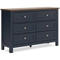 Landocken Dresser in Brown/Blue, angle view
