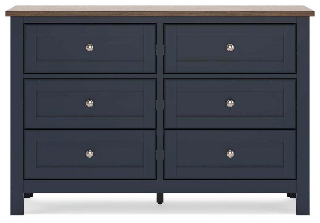 Landocken Dresser in Brown/Blue, front view
