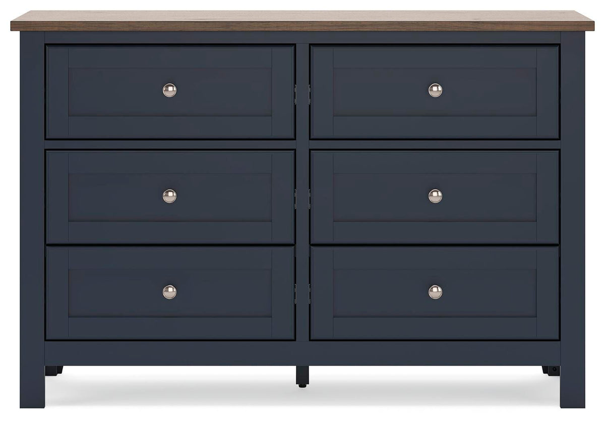 Landocken Dresser in Brown/Blue, front view