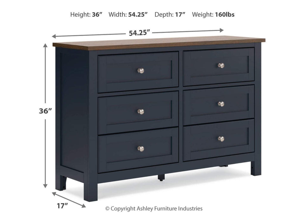 Landocken Queen Panel Headboard, Dresser and 2 Nightstands dimensions