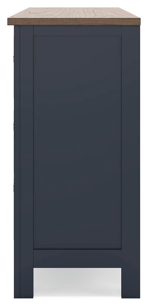 Landocken Dresser in Brown/Blue, alternate side view