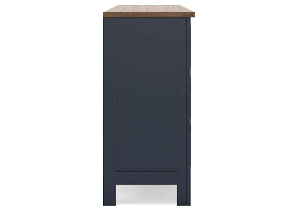 Landocken Twin Panel Bed and Dresser side view