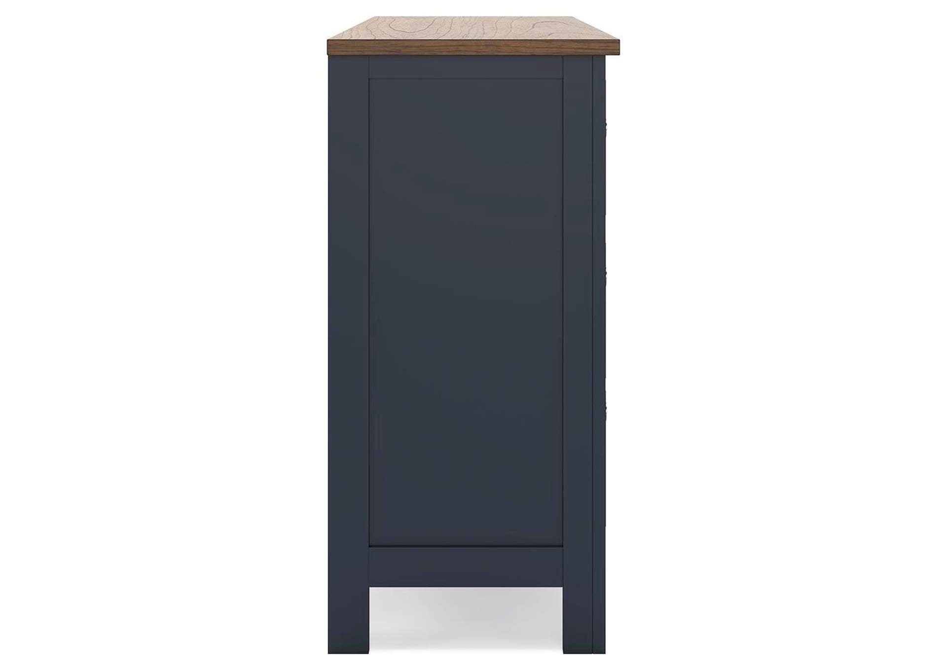 Landocken Twin Panel Headboard and Dresser side view