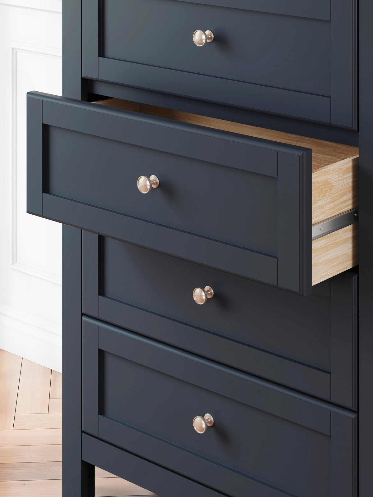 Landocken Chest of Drawers in Brown/Blue, detail view