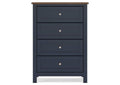 Landocken Twin Panel Headboard with Mirrored Dresser and Chest