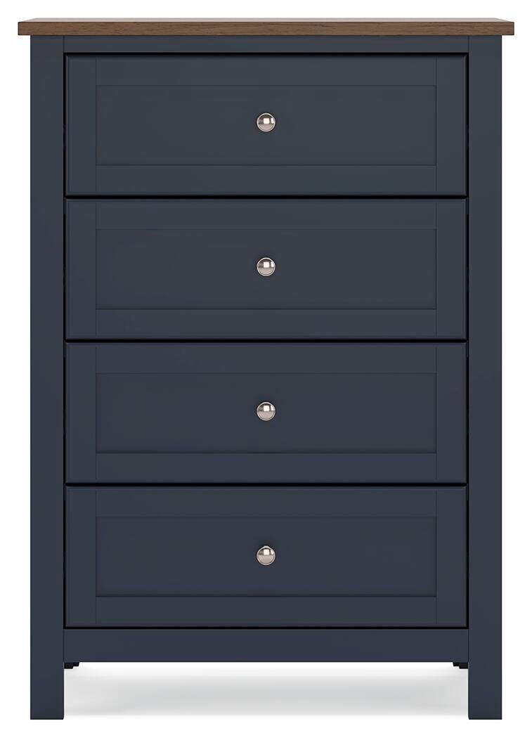 Landocken Chest of Drawers in Brown/Blue, front view