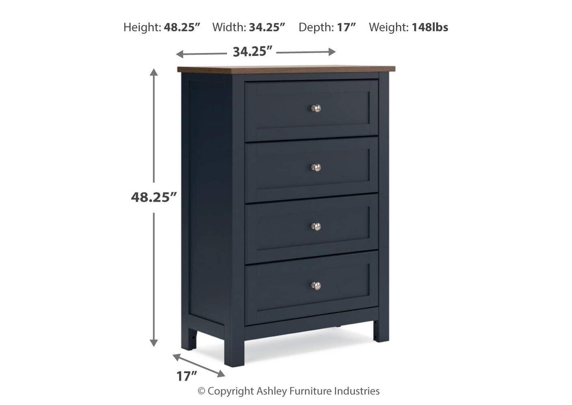 Landocken Queen Panel Headboard, Dresser, Mirror, Chest and 2 Nightstands dimensions