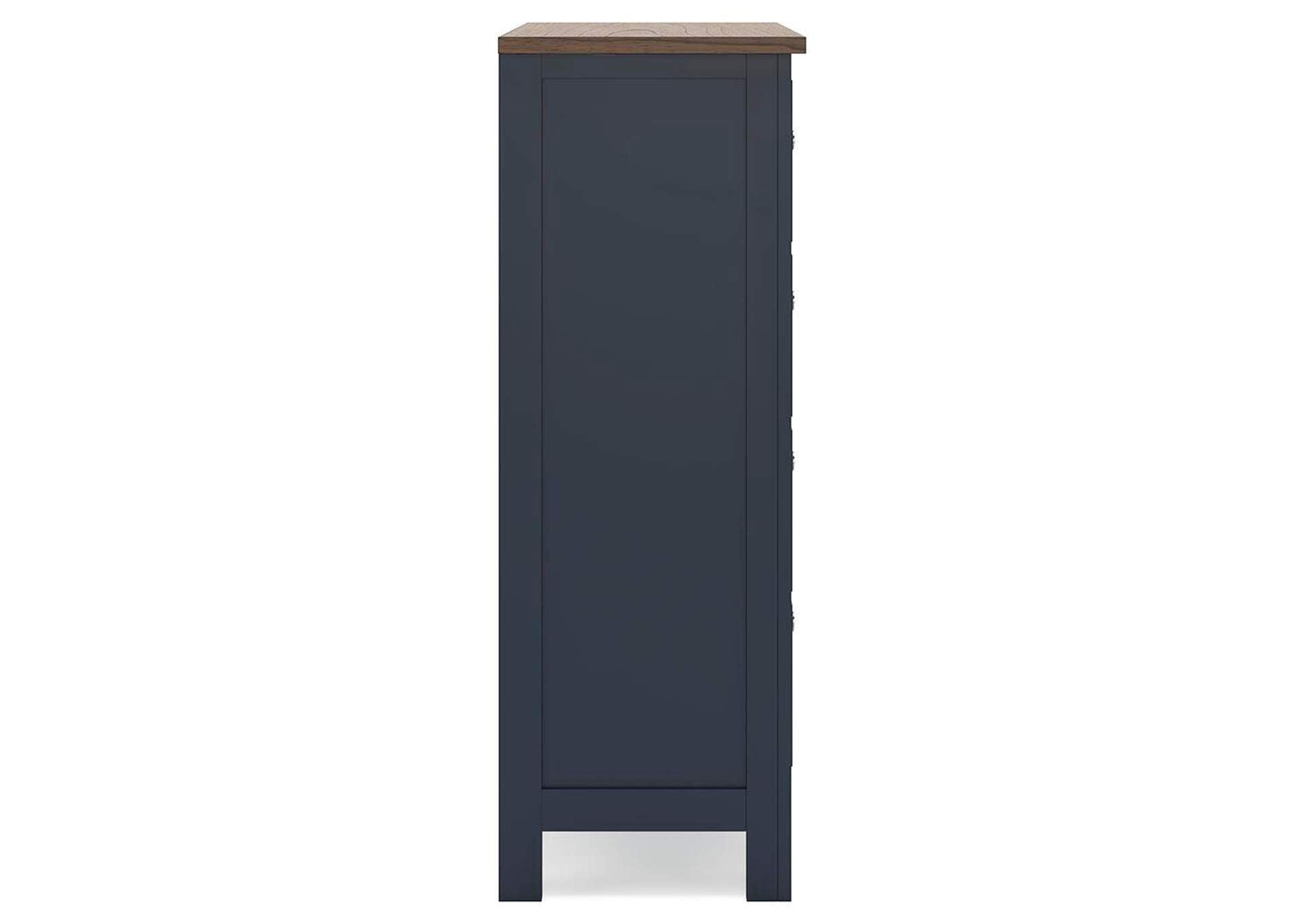 Landocken Queen Panel Bed, Dresser, Mirror, Chest and 2 Nightstands side view
