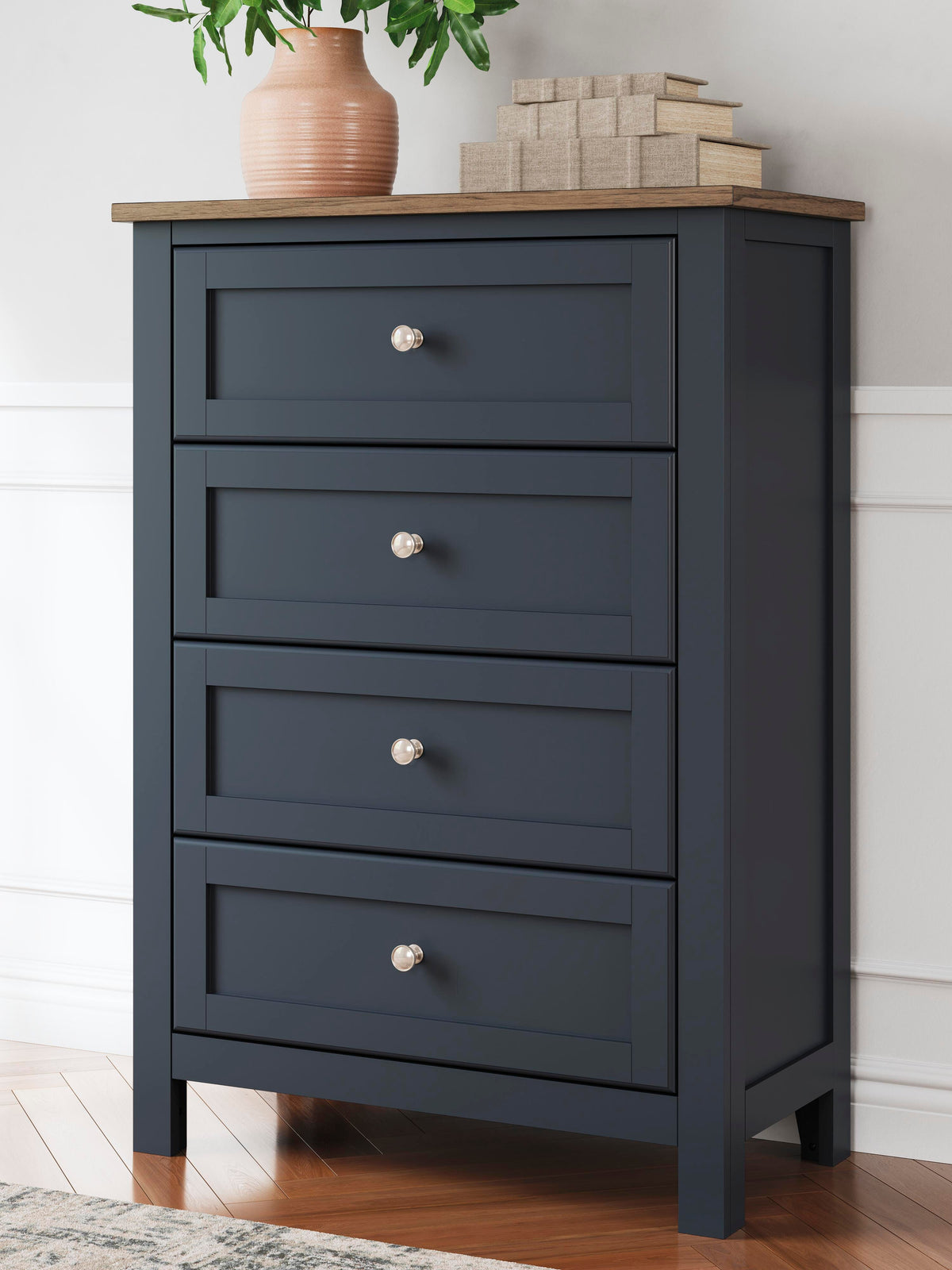 Landocken Chest of Drawers in Brown/Blue, alternate view 3